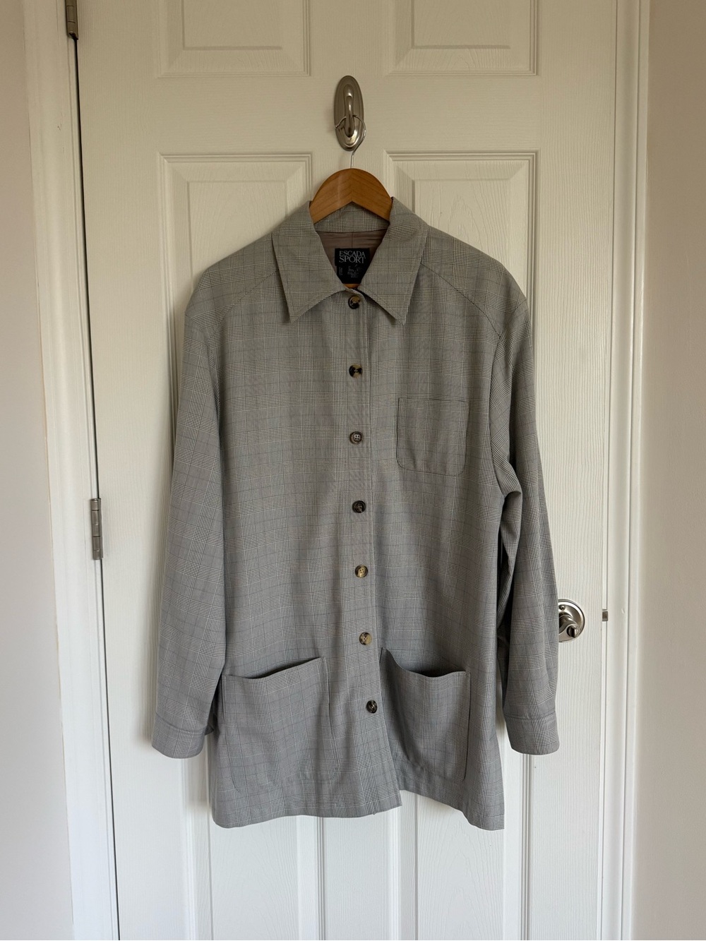 Women’s Vintage Escada Sport Longline Grey Blazer And Bermuda Shorts Size 44 L